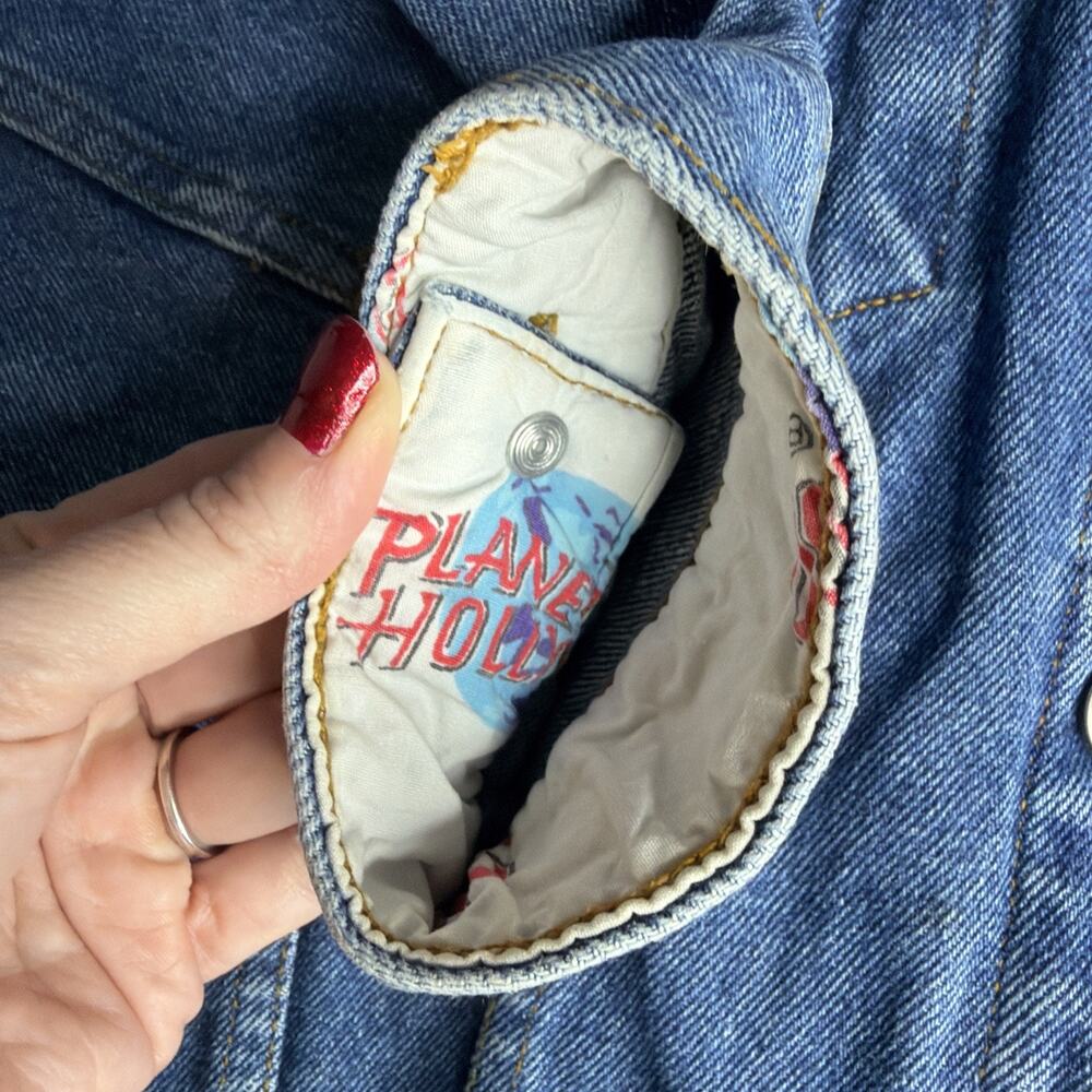 Planet Hollywood Las Vegas Denim Trucker Jacket Adult Medium Jean Vintage 90s - Picture 6 of 11